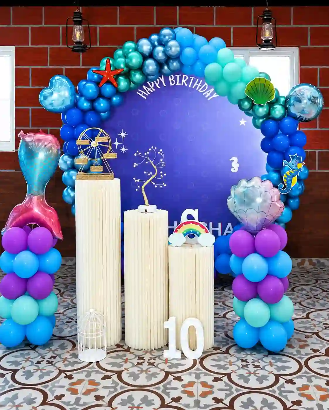Blue Aura Mermaid Theme Ring Decor